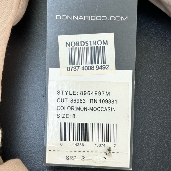 Vtg Donna Ricco Tan True Wrap Dress 8 V-Neck 3/4 Sleeves Full Pleated A-Line - Picture 8 of 12